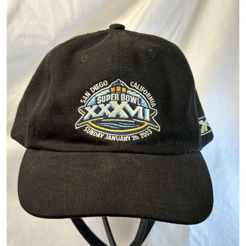 Super Bowl XXXVII San Diego Pepsi NFL Reebok Hat Adjustable Black Cap